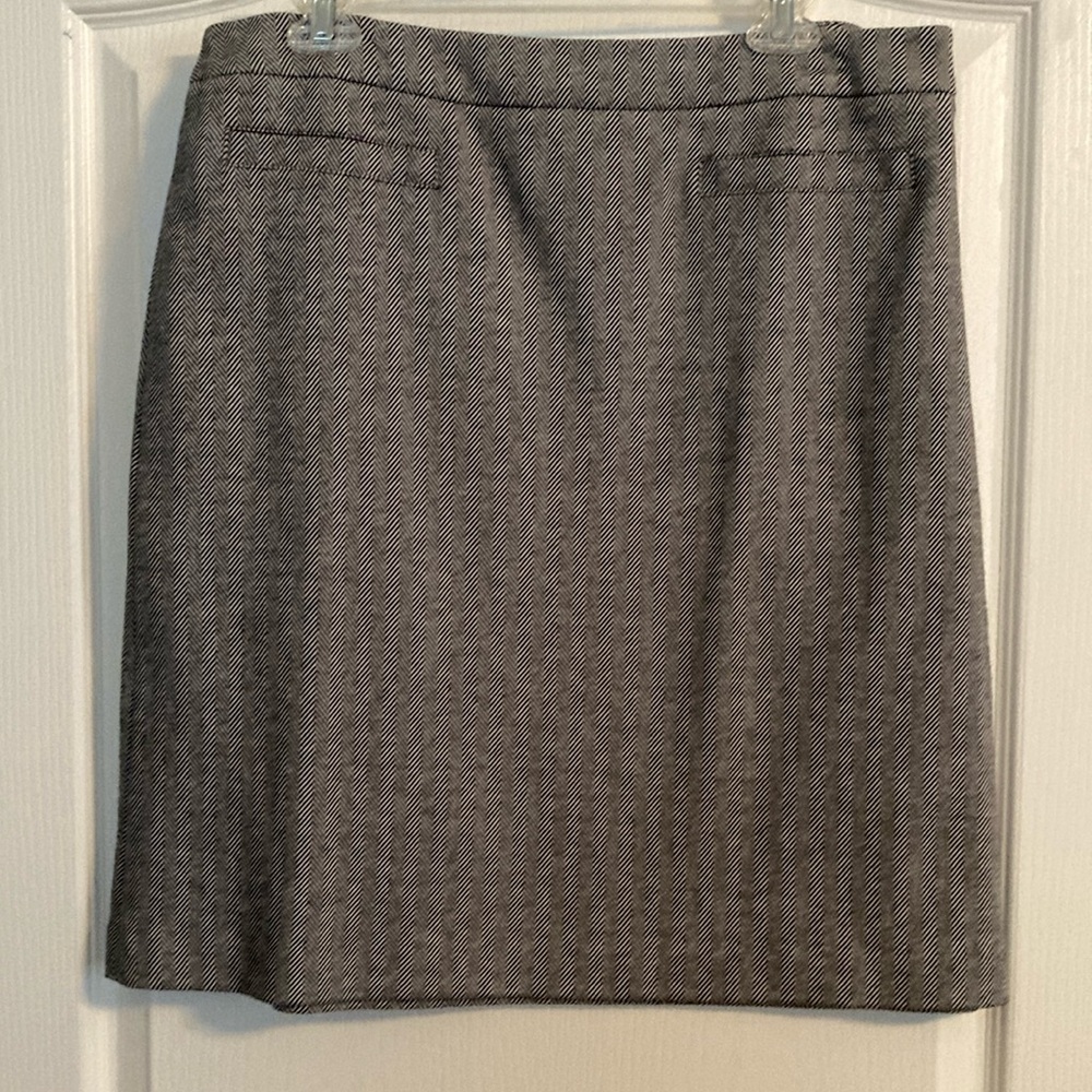 Talbots Black & White Herringbone Tweed Skirt 14P